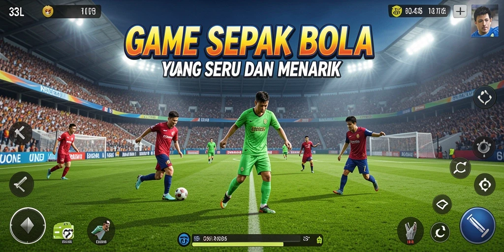 Screenshot 33L menampilkan aksi mendebarkan di lapangan sepak bola.