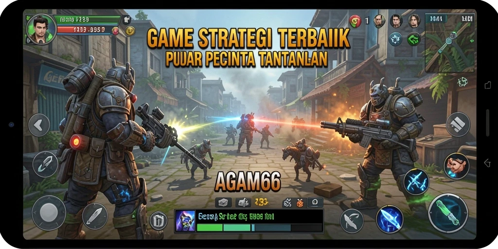Tampilan gameplay strategis yang menarik dan menantang.