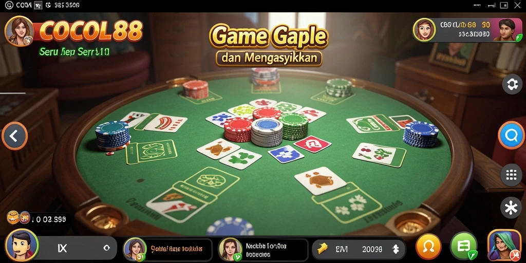 Tampilan menarik dari gameplay Gaple COCOL88 yang seru.
