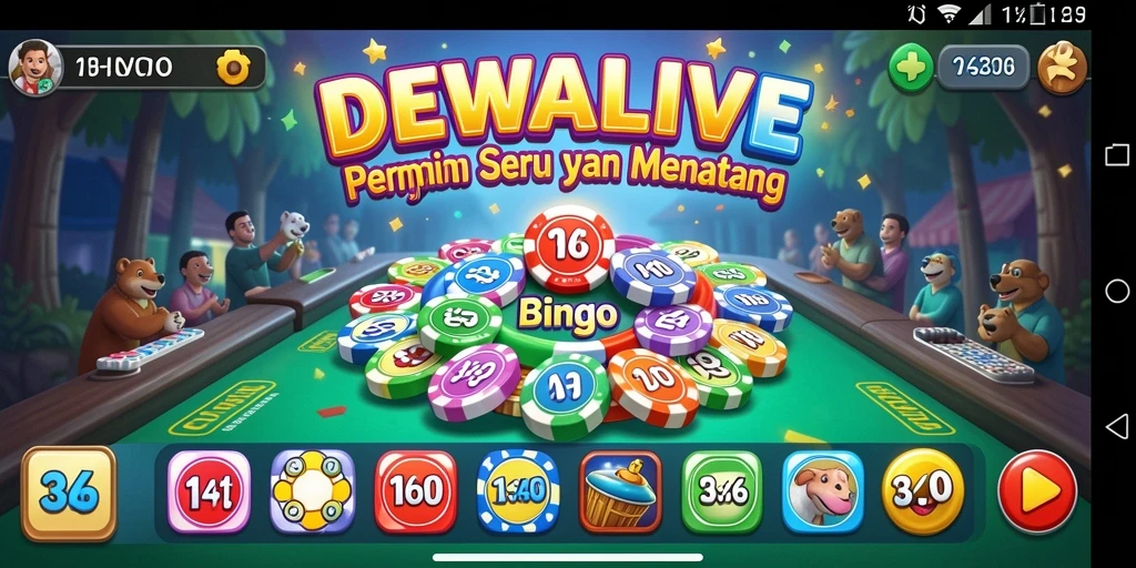 Screenshot DEWALIVE menampilkan gameplay Bingo yang mengasyikkan.