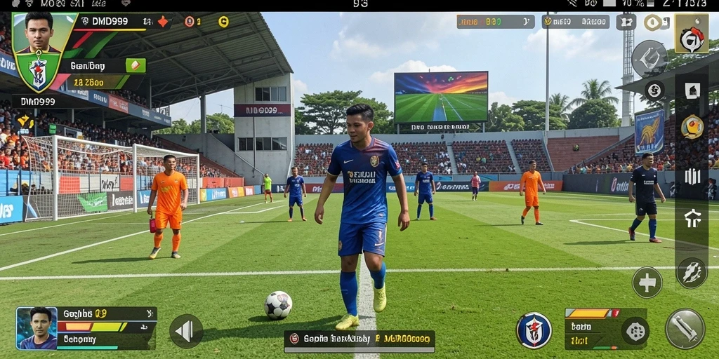 Tampilan dinamis pertandingan sepak bola di DMD999.