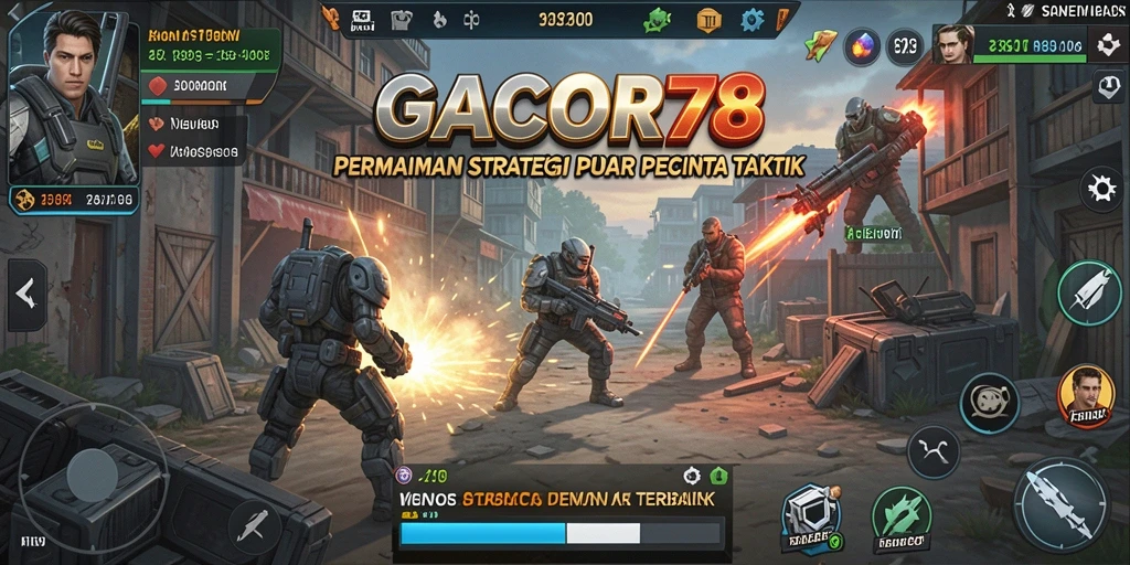 Tangkapan layar utama GACOR78 menampilkan aksi strategi yang seru.