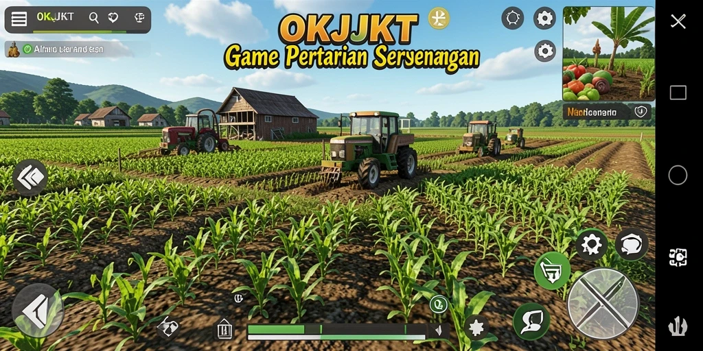 Gambaran menawan gameplay pertanian di OKJKT.