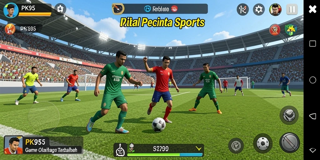 Tangkapan layar PK95 menampilkan aksi seru dalam olahraga yang bervariasi.