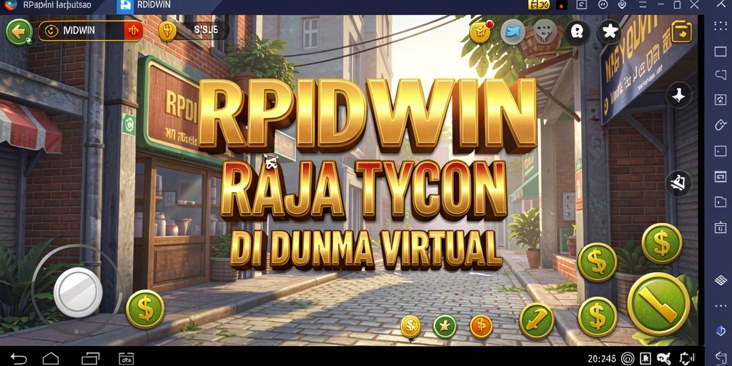 Screenshot gameplay RPIDWIN menampilkan dunia bisnis yang dinamis dan menarik.