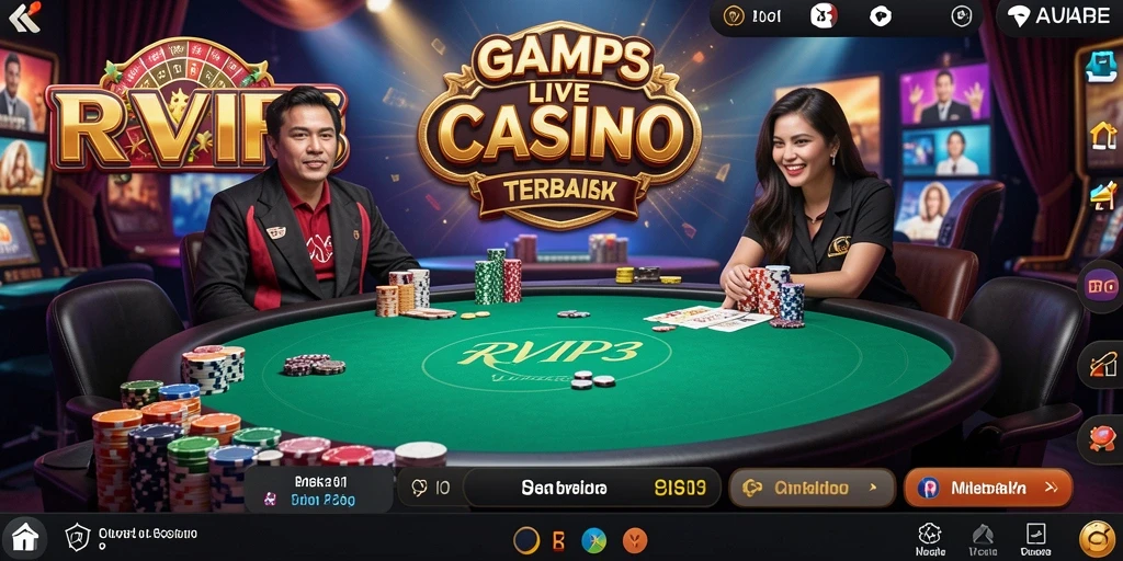 Tampilan gameplay Live Casino yang mendebarkan di RVIP3.
