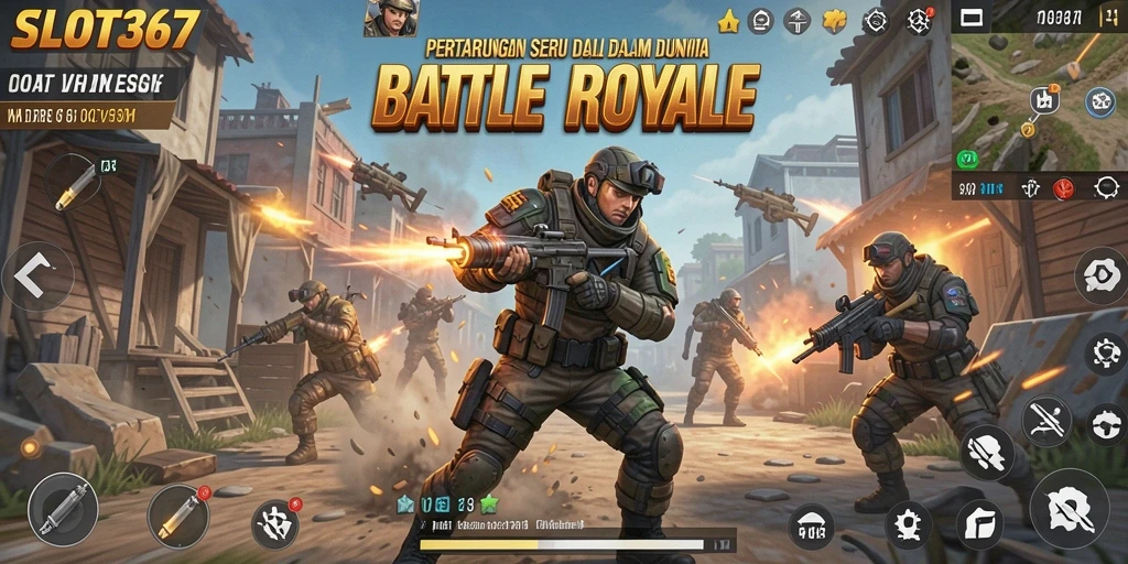 Tampilan seru dari gameplay SLOT367 dalam pertarungan Battle Royale.