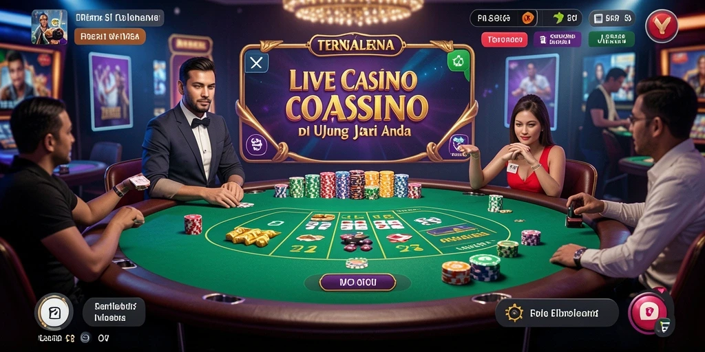 Tampilan gameplay Live Casino yang memukau dan mendebarkan.