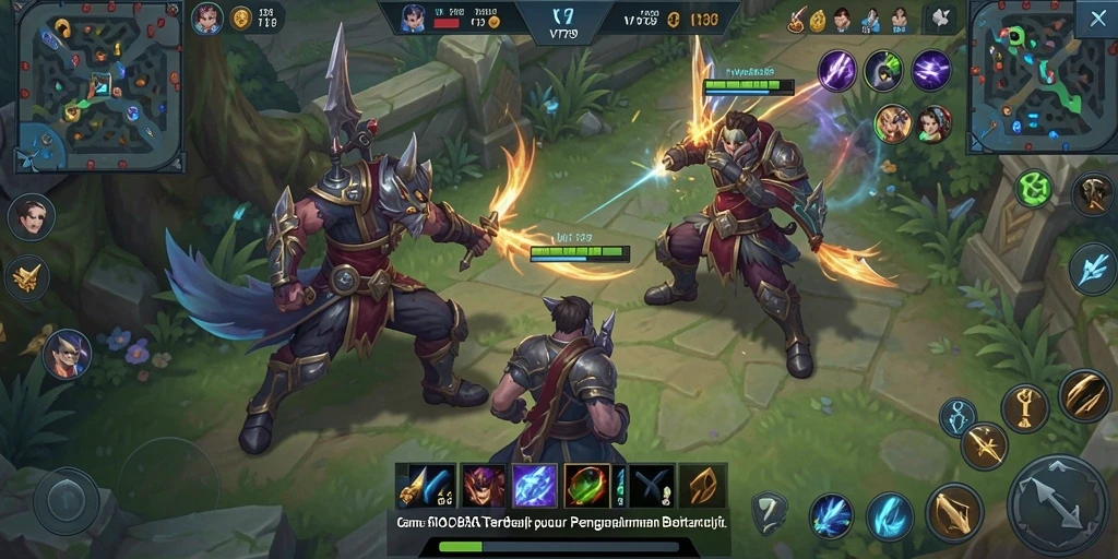 Tangkapan layar gameplay VT789 menampilkan aksi pertempuran seru di arena MOBA.
